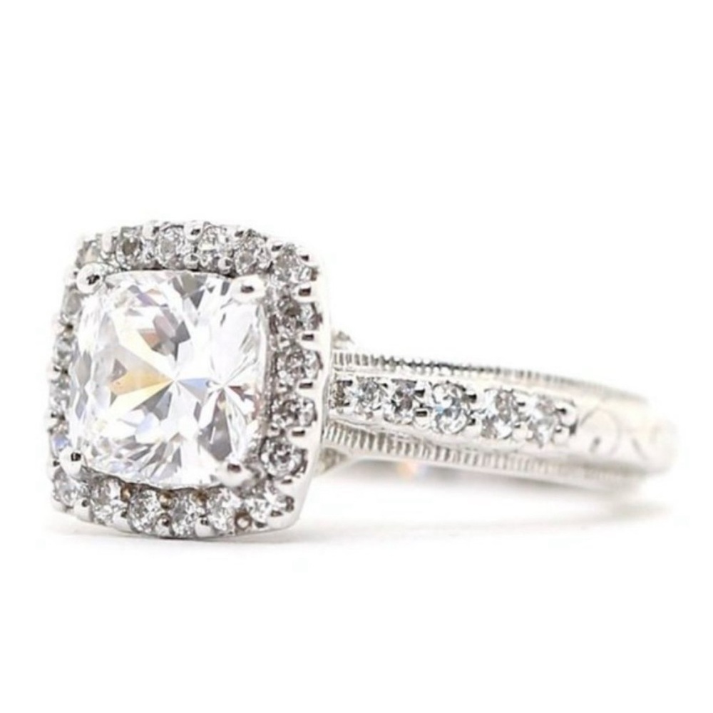 Gorgeous Tacori 925 Silver 2.75 Carat Engagement Ring Size 8 - Picture 3 of 7